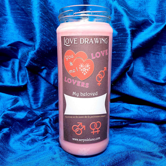 bougie rituel hoodoo 7 days candle love drawing Adam et Eve attirer l'amour